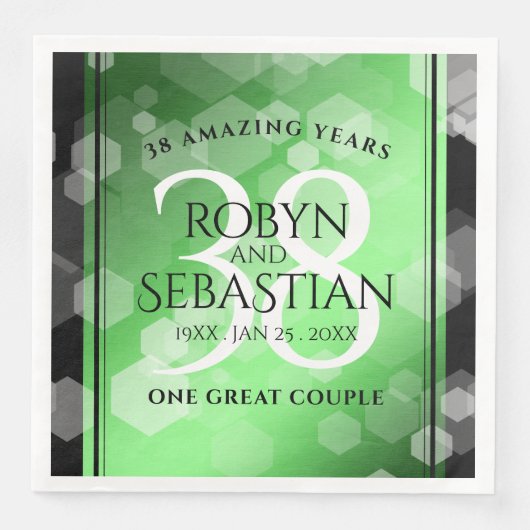 Elegant 38. Emerald Wedding Jubiläum Serviette (Vorderseite)