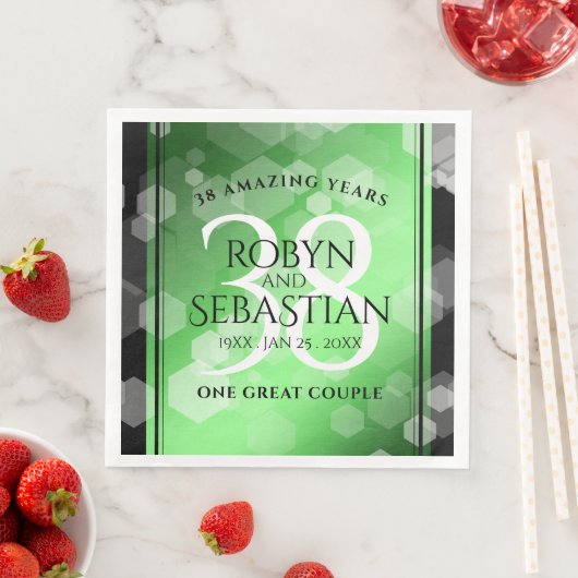 Elegant 38. Emerald Wedding Jubiläum Serviette (Beispiel)