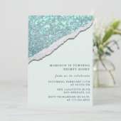 Elegant 38. Geburtstag Einladungen Sparkle Glitzer (Stehend Vorderseite)