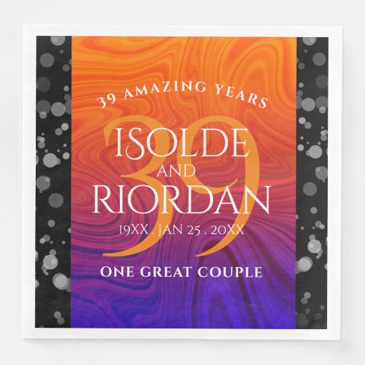 Elegant 39th Agate Wedding Anniversary Celebration Serviette (Vorderseite)