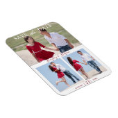 Elegant 3 Couple Foto Wedding Save the Date Magnet (Rechte Seite)