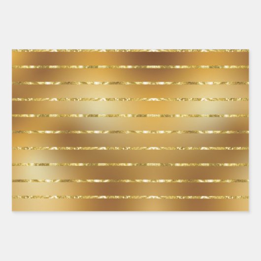 Elegant 3 Farben Gold Frohe Weihnachten Geschenkpapier Set (Vorderseite 3)