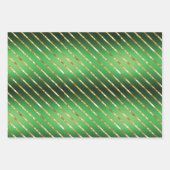 Elegant 3 Farben Gold Frohe Weihnachten Geschenkpapier Set (Vorderseite)