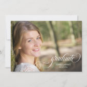 Elegant 3 Foto Calligraphy Abschluss Einladung (Vorderseite)