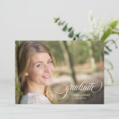 Elegant 3 Foto Calligraphy Abschluss Einladung (Stehend Vorderseite)