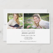 Elegant 3 Foto Calligraphy Abschluss Einladung (Rückseite)