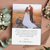 Elegant 3 Foto Collage Calligraphy Script Wedding Dankeskarte