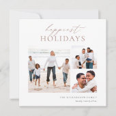 Elegant 3 Foto Collage Glücklich Feiertagskarte (Vorderseite)
