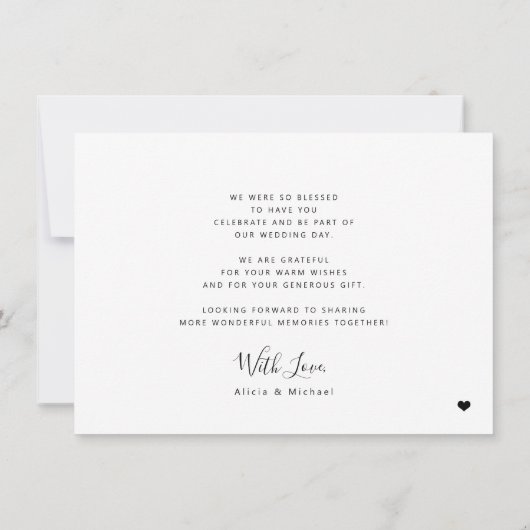 Elegant 3 Foto Collage Moderne Hochzeit Dankeskarte (Rückseite)