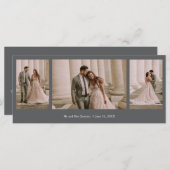 Elegant 3 Foto Gray Wedding Vielen Dank (Vorne/Hinten)