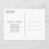 Elegant 3 Foto Hochzeit Speichern Sie das Datum Ankündigungspostkarte (Rückseite)