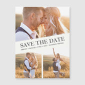 Elegant 3 Foto Hochzeit Speichern Sie das Datum Magnetkarte (Vorderseite)