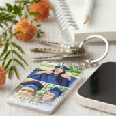 Elegant 3 Foto Monogram Custom Abschluss 2025 Schlüsselanhänger (Vorderseite rechts)