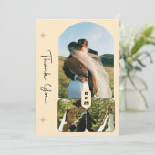 Elegant 3 Foto Wedding Dankeschön Card Einladung (Stehend Vorderseite)