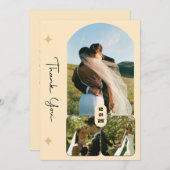 Elegant 3 Foto Wedding Dankeschön Card Einladung (Vorne/Hinten)