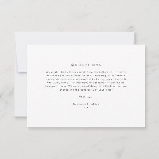 Elegant 3 Foto Wedding Dankeskarte (Rückseite)