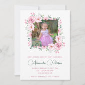 Elegant 3. Geburtstag Einladungen Foto Boho (Vorderseite)