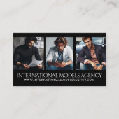 Elegant 3 Images Fotos Triptych Model Agency Visitenkarte (Vorderseite)