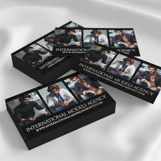 Elegant 3 Images Fotos Triptych Model Agency Visitenkarte