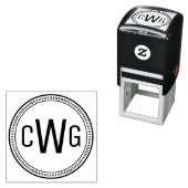 Elegant 3 Initial Monogram #1 Round Frame #10 Permastempel (Beispiel)