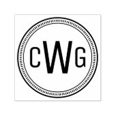 Elegant 3 Initial Monogram #1 Round Frame #10 Permastempel (Design)