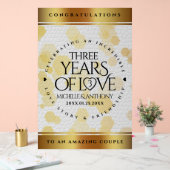 Elegant 3. Lederhochzeit Acrylschild (Hochzeit)