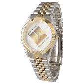 Elegant 3. Lederhochzeit Armbanduhr (Schrägansicht)