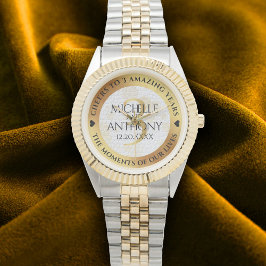 Elegant 3. Lederhochzeit Armbanduhr