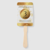 Elegant 3. Lederhochzeit Fächer (Vorderseite)