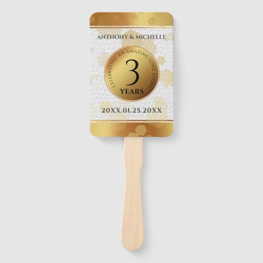 Elegant 3. Lederhochzeit Fächer (Vorderseite)