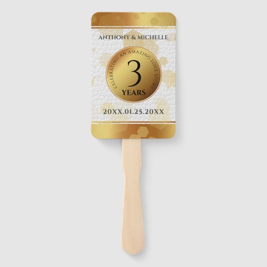 Elegant 3. Lederhochzeit Fächer (Rückseite)