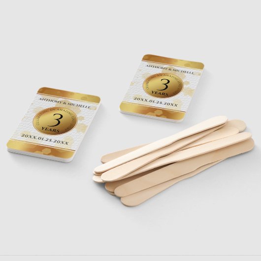 Elegant 3. Lederhochzeit Fächer (Non-assembled)