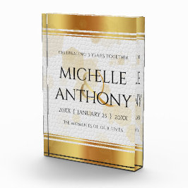 Elegant 3. Lederhochzeit Fotoblock