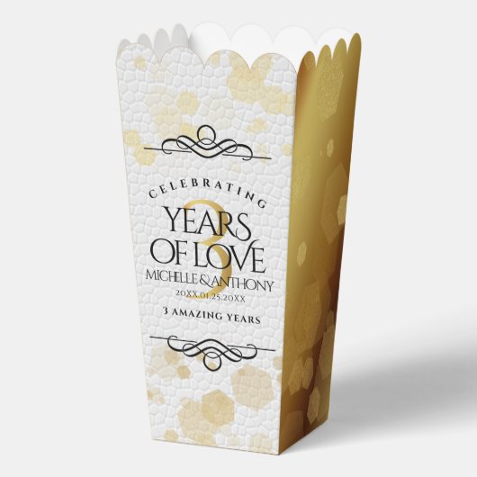 Elegant 3. Lederhochzeit Geschenkschachtel (Vorderseite)