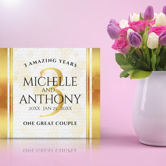 Elegant 3. Lederhochzeit Leinwanddruck