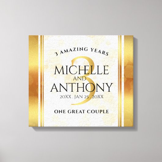 Elegant 3. Lederhochzeit Leinwanddruck (Vorderseite)