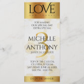 Elegant 3. Lederhochzeit Menükarte (Rückseite)