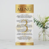 Elegant 3. Lederhochzeit Menükarte (Stehend Vorderseite)