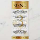 Elegant 3. Lederhochzeit Menükarte (Vorderseite)
