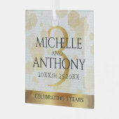 Elegant 3. Lederhochzeit Ornament Aus Glas (Vorderseite links)