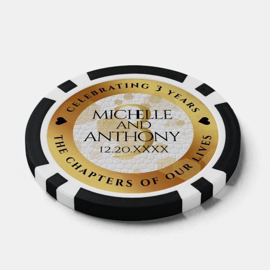 Elegant 3. Lederhochzeit Pokerchips (Einzeln)
