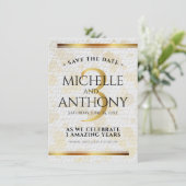 Elegant 3. Lederhochzeit Save The Date (Stehend Vorderseite)
