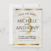 Elegant 3. Lederhochzeit Save The Date (Vorderseite)