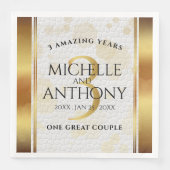 Elegant 3. Lederhochzeit Serviette (Vorderseite)