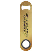 Elegant 3. Lederhochzeit Speed Flaschenöffner (Rückseite)