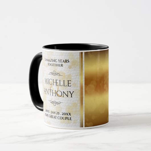 Elegant 3. Lederhochzeit Tasse (Vorderseite Links)