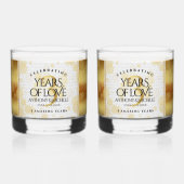 Elegant 3. Lederhochzeit Whiskyglas (Vorderseite)