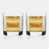 Elegant 3. Lederhochzeit Whiskyglas (Links)