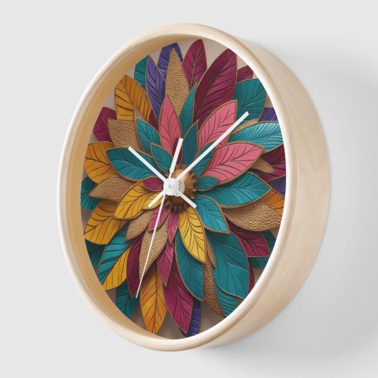 "Elegant 3D Blossom Wall Clock" Uhr (Winkel)