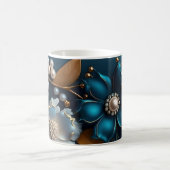 Elegant 3D Floral Bloom Design, Flower Pattern Cof Kaffeetasse (Mittel)